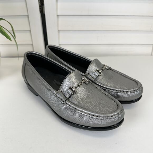 SAS Tripad‎ Comfort Metro Slip On Loafer Pewter Horsebit Moc Toe Shoe Size 8 M - Picture 2 of 8